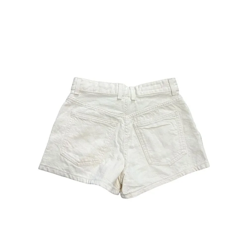 NWT Zara Cream Pearl Studded White Denim Shorts‎ | Girls Size 12